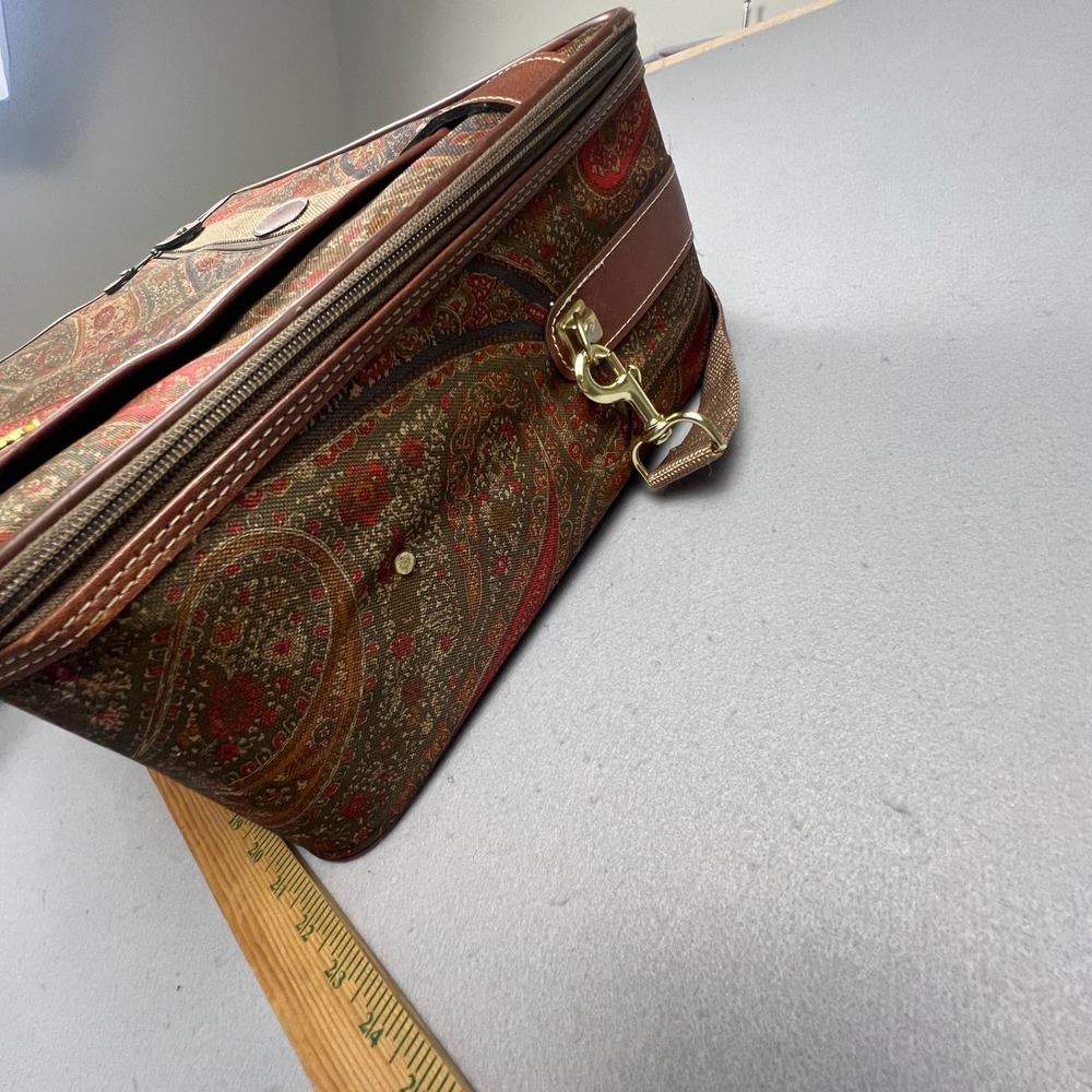 VTG DVF Diane von Furstenberg Suitcase Unisex Large Brown Paisley Carry On Bag - Picture 15 of 16